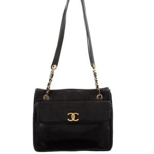 Chanel CC Caviar Leather Shoulder Bag